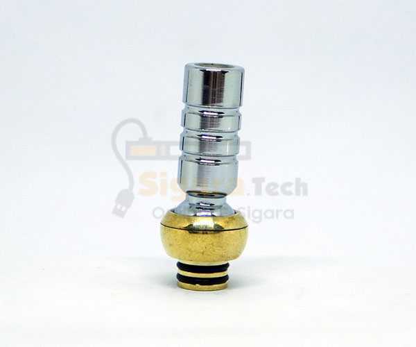 Altın Rengi 360 Derece Dönebilen Tırtıklı Çelik Drip Tip - Görsel 2