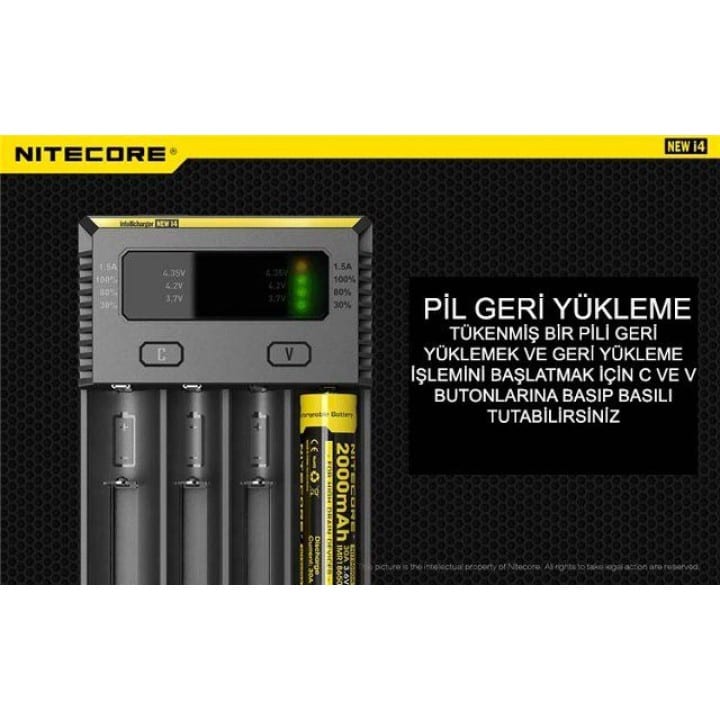 Nitecore New i4 Intellicharger Li-ion 4'lü Pil Şarj Cihazı - Görsel 5