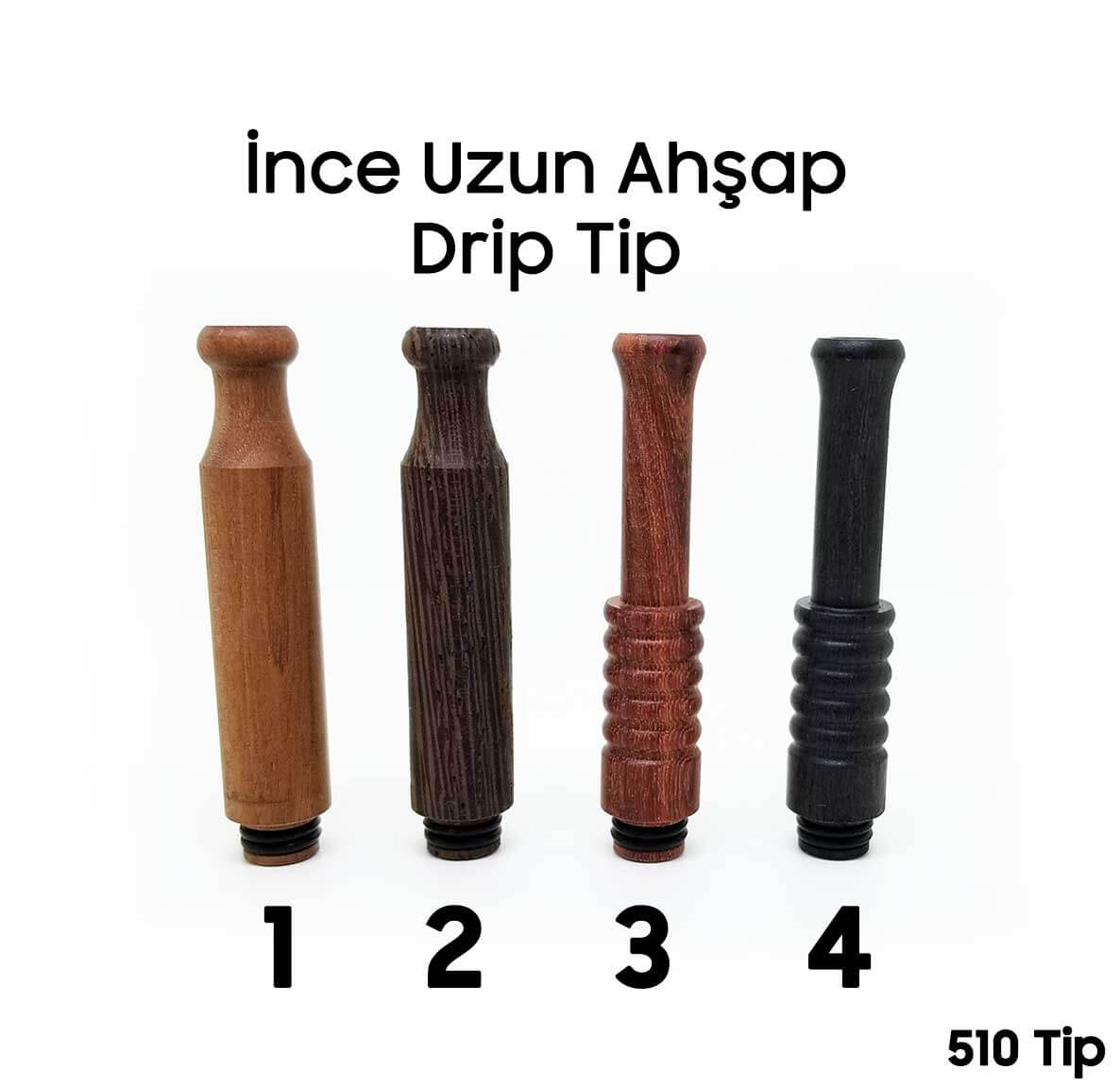 İnce Uzun Ahşap Drip Tip - Ağızlık