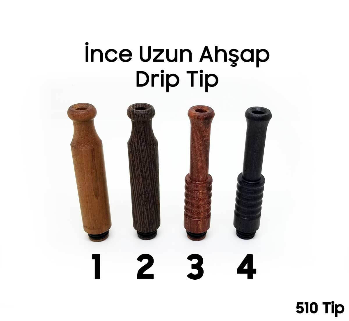 İnce Uzun Ahşap Drip Tip - Ağızlık - Görsel 2