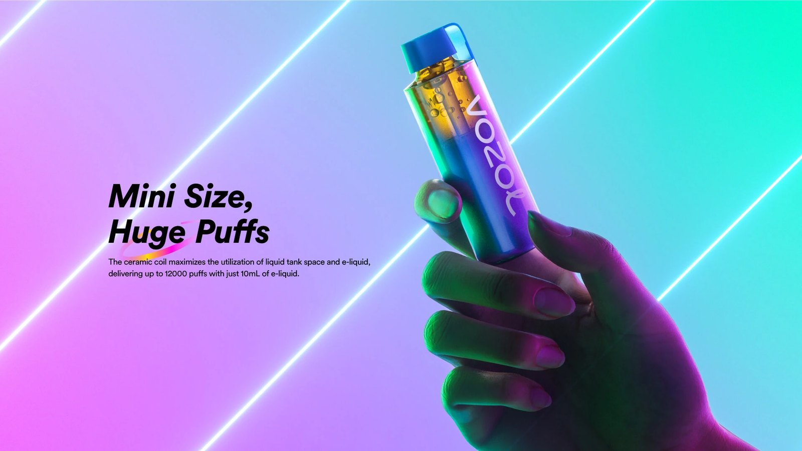 Vozol Neon 12000 Pro 10 ml likit ile 12.000 puf kapasitesi