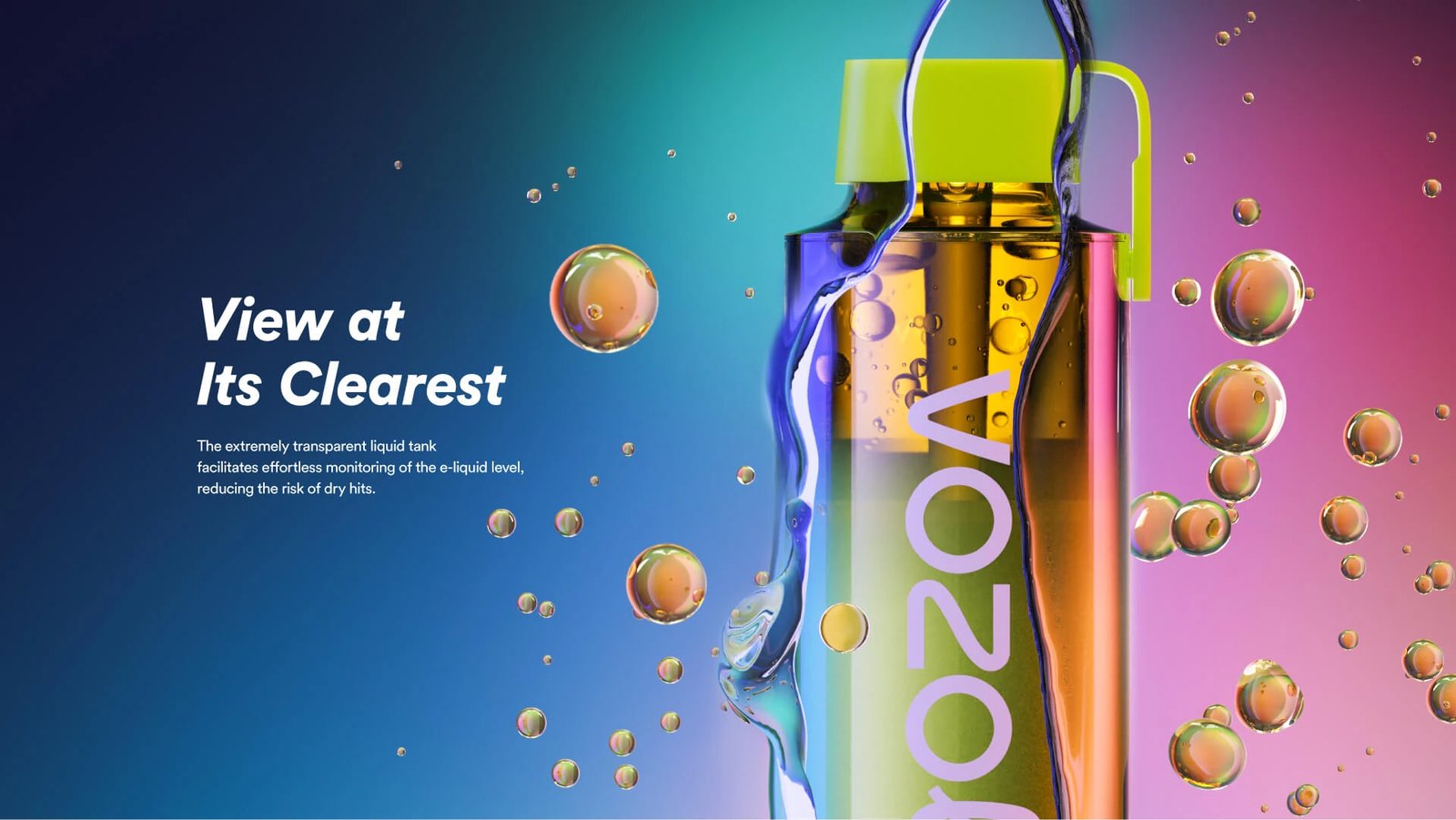 Vozol Neon 12000 Pro şeffaf likit tankı ve seviye takibi