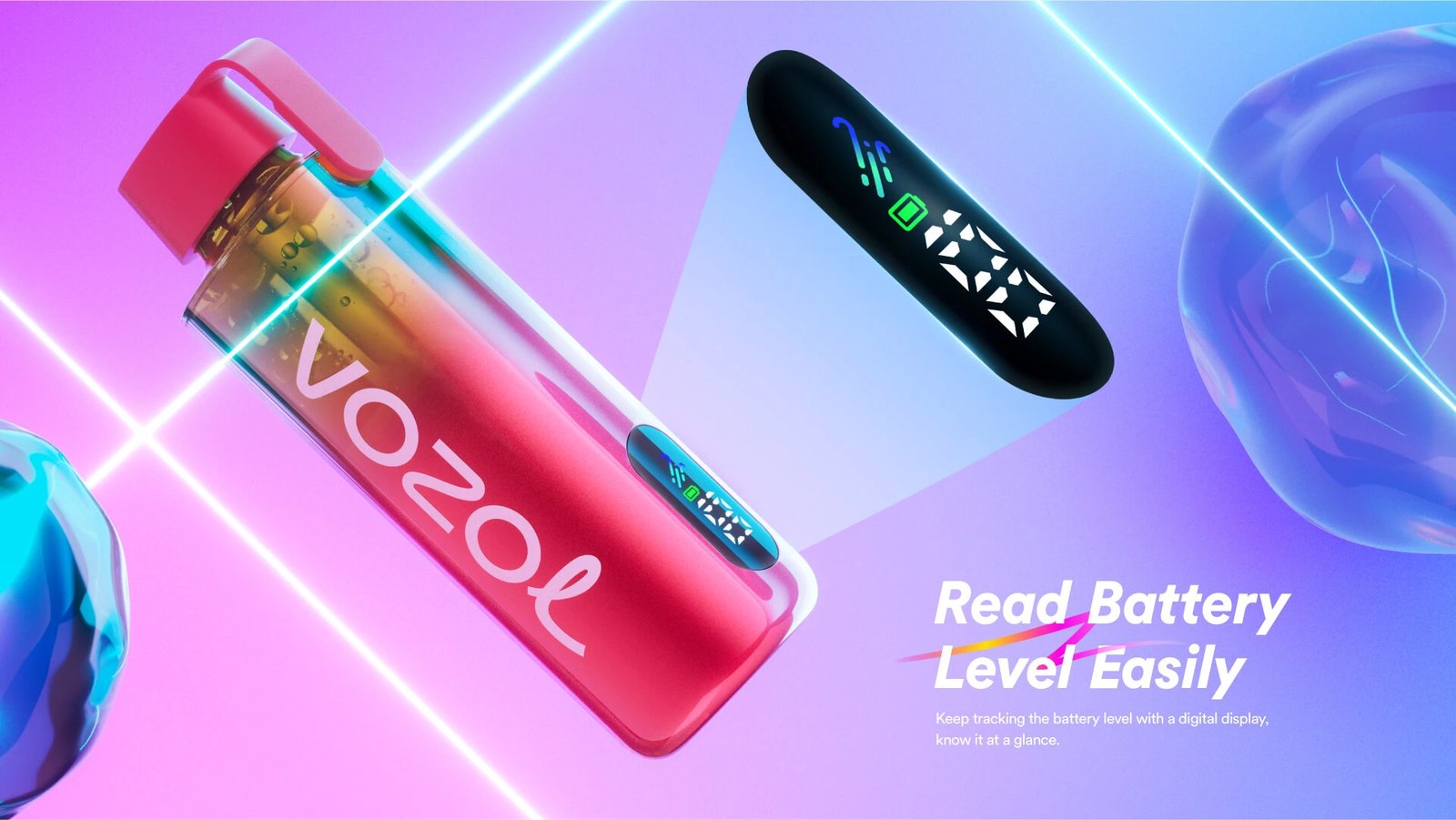 Vozol Neon 12000 Pro dijital batarya göstergesi